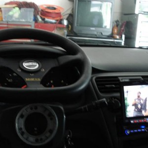 sparco steering wheel phase linear in dash dvd playing Disaster Movie