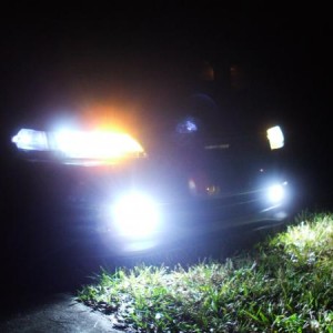 With the yellow High Beams On