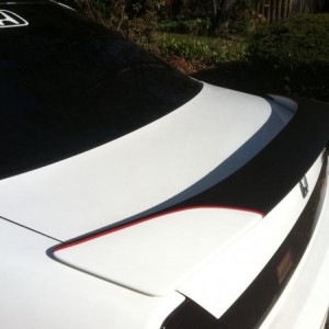 Two tone spoiler with red pinstripe