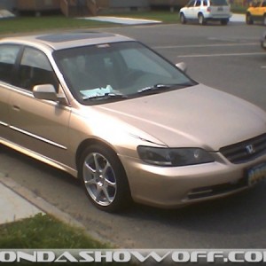 2001 Accord Napleds gold, ebay halo's painted grill. My first site was Hondashowoff.com