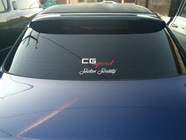 Reppin' that CG Squad and Sedan Society stickers.