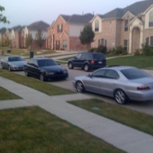 My sisters Type S, Bros 540i, Bros Lude, Dads Truck, theres a few more....