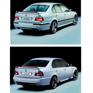 A previous gen M5 before and after.

The slanted ribbon is my trademark I put on my PS cars, inspired by the Audi S-line emblem.