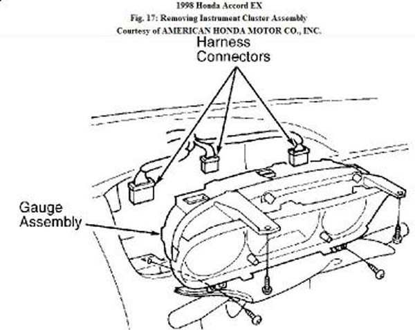 98 Accord instrument cluster removal