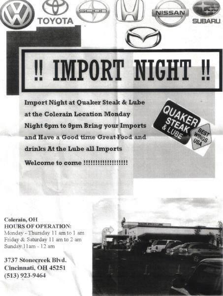 IMPORT NIGHT AT COLERAIN