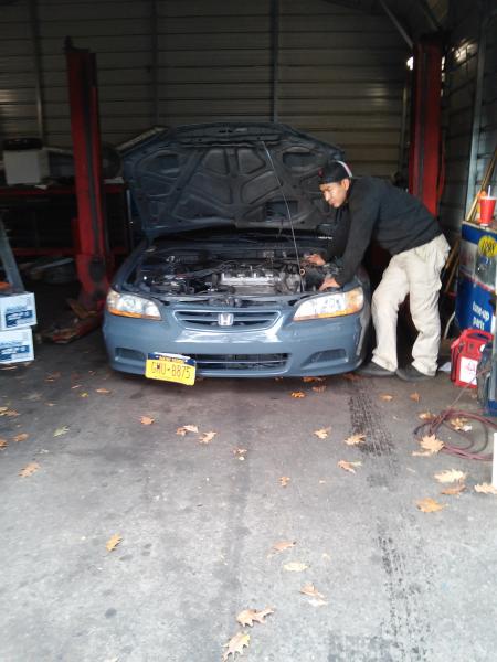 Old engine with my mechanic.