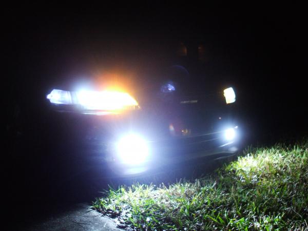 With the yellow High Beams On